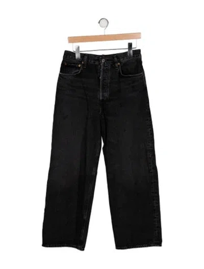 Pre-owned Agolde High-rise Wide Leg Jeans In Black