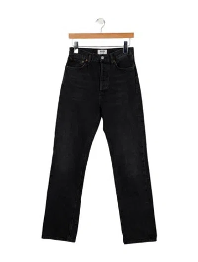 Pre-owned Agolde High-rise Wide Leg Jeans In Black