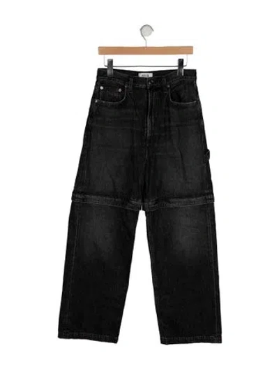 Pre-owned Agolde High-rise Wide Leg Jeans In Black