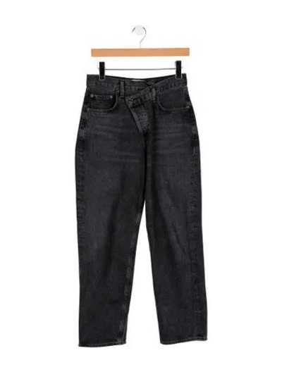 Pre-owned Agolde High-rise Wide Leg Jeans In Black