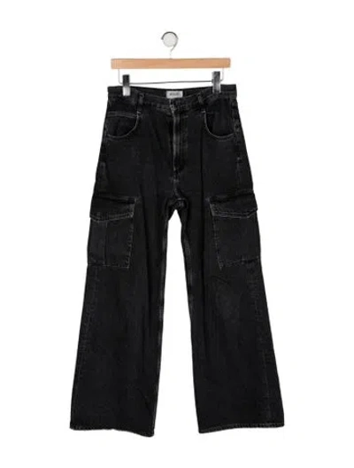 Pre-owned Agolde High-rise Wide Leg Jeans In Black