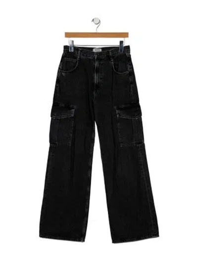 Pre-owned Agolde High-rise Wide Leg Jeans In Black