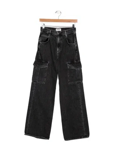 Pre-owned Agolde High-rise Wide Leg Jeans In Black