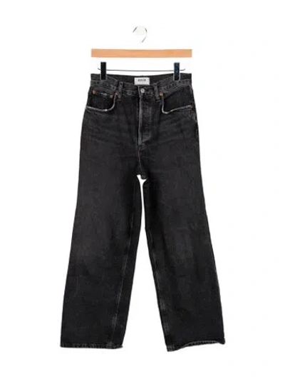Pre-owned Agolde High-rise Wide Leg Jeans In Black