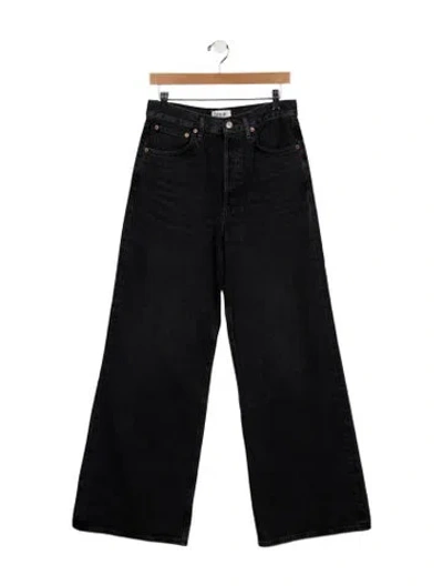 Pre-owned Agolde High-rise Wide Leg Jeans In Black