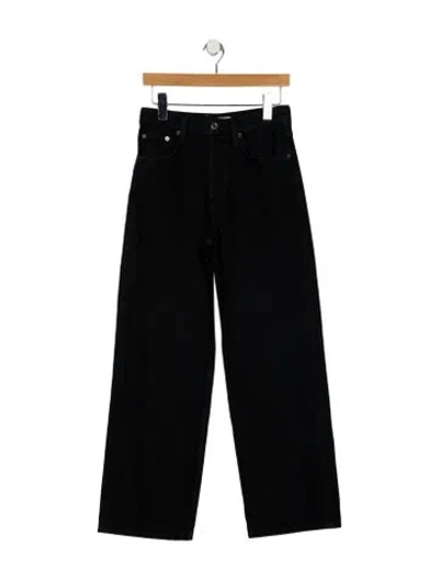 Pre-owned Agolde High-rise Wide Leg Jeans In Black