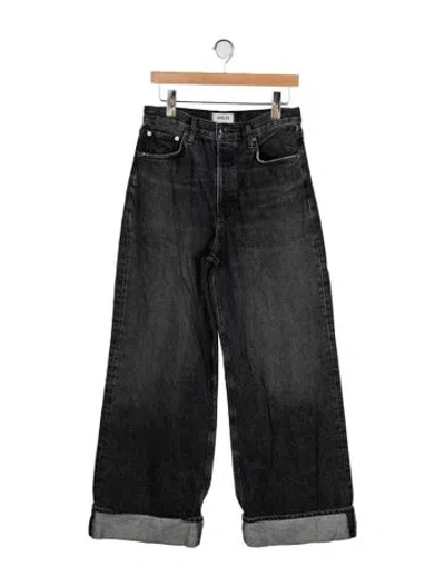 Pre-owned Agolde High-rise Wide Leg Jeans In Black