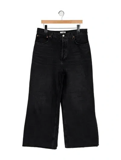 Pre-owned Agolde High-rise Wide Leg Jeans In Black