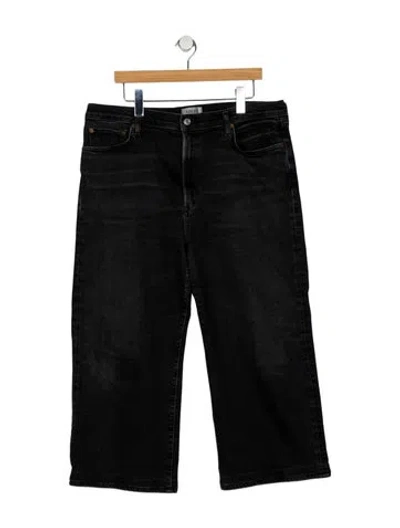 Pre-owned Agolde High-rise Wide Leg Jeans In Black
