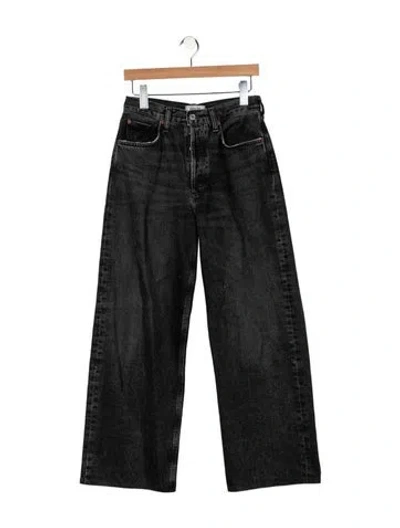 Pre-owned Agolde High-rise Wide Leg Jeans In Black