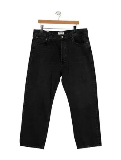 Pre-owned Agolde High-rise Wide Leg Jeans In Black