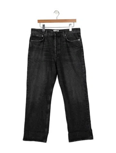 Pre-owned Agolde High-rise Wide Leg Jeans In Black