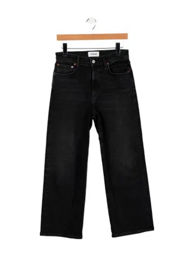 Pre-owned Agolde High-rise Wide Leg Jeans In Black