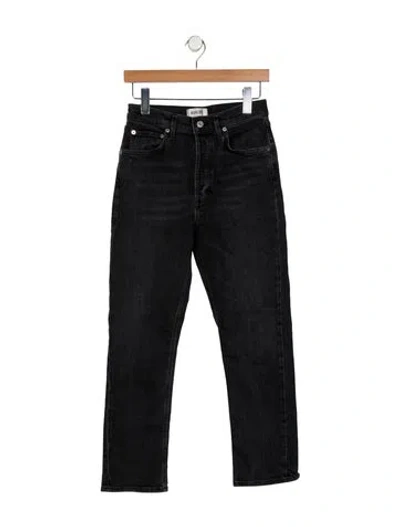 Pre-owned Agolde High-rise Wide Leg Jeans In Black