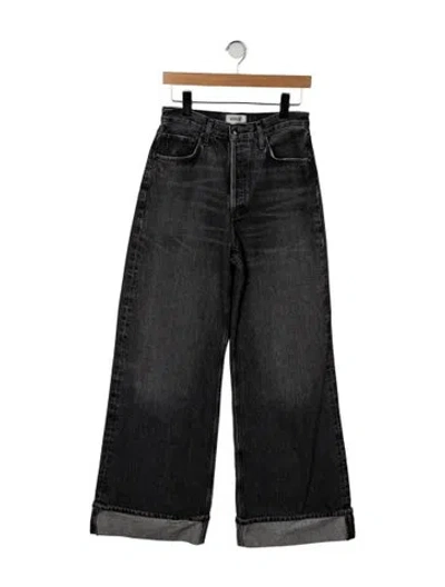 Pre-owned Agolde High-rise Wide Leg Jeans In Black