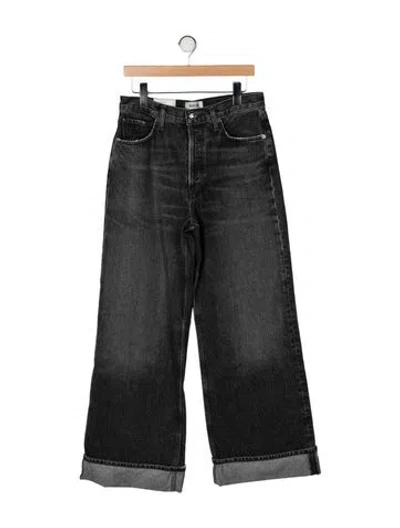 Pre-owned Agolde High-rise Wide Leg Jeans In Black