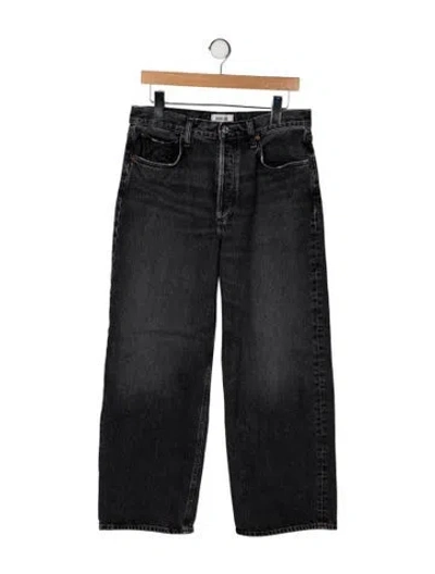 Pre-owned Agolde High-rise Wide Leg Jeans In Black