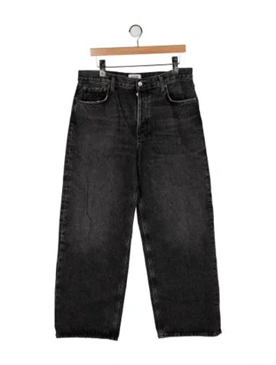 Pre-owned Agolde High-rise Wide Leg Jeans In Black