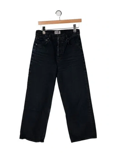 Pre-owned Agolde High-rise Wide Leg Jeans In Black