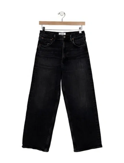 Pre-owned Agolde High-rise Wide Leg Jeans In Black