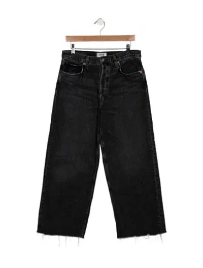 Pre-owned Agolde High-rise Wide Leg Jeans In Black