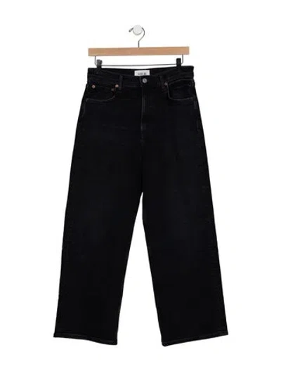 Pre-owned Agolde High-rise Wide Leg Jeans In Black