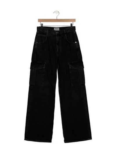 Pre-owned Agolde High-rise Wide Leg Jeans In Black