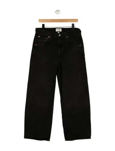 Pre-owned Agolde High-rise Wide Leg Jeans In Black
