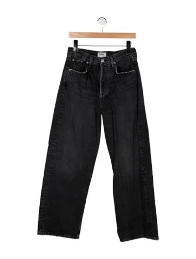 Pre-owned Agolde High-rise Wide Leg Jeans In Black