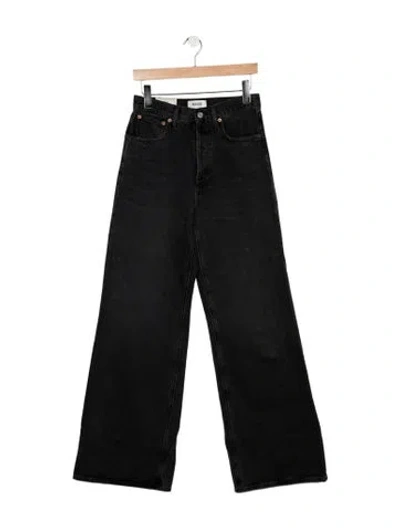 Pre-owned Agolde High-rise Wide Leg Jeans In Black