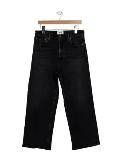 Pre-owned Agolde High-rise Wide Leg Jeans In Black