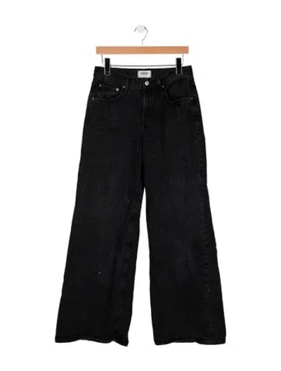 Pre-owned Agolde High-rise Wide Leg Jeans In Black