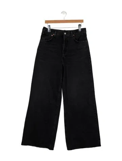 Pre-owned Agolde High-rise Wide Leg Jeans In Black