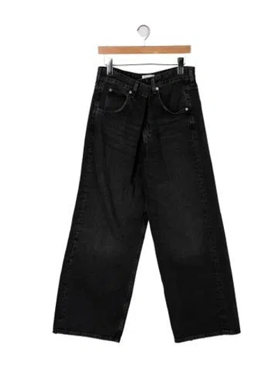 Pre-owned Agolde High-rise Wide Leg Jeans In Black