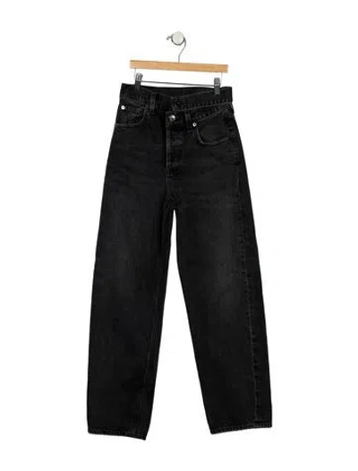 Pre-owned Agolde High-rise Wide Leg Jeans In Black