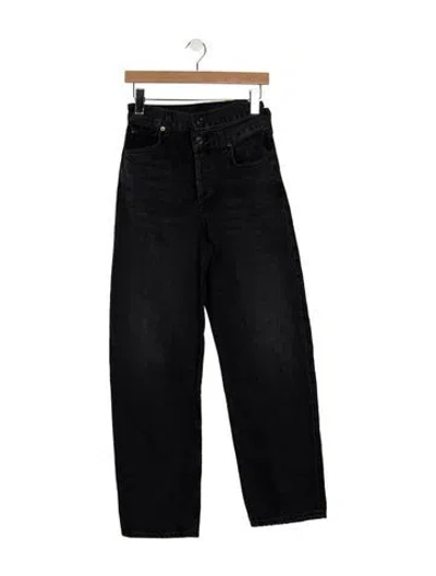 Pre-owned Agolde High-rise Wide Leg Jeans In Black