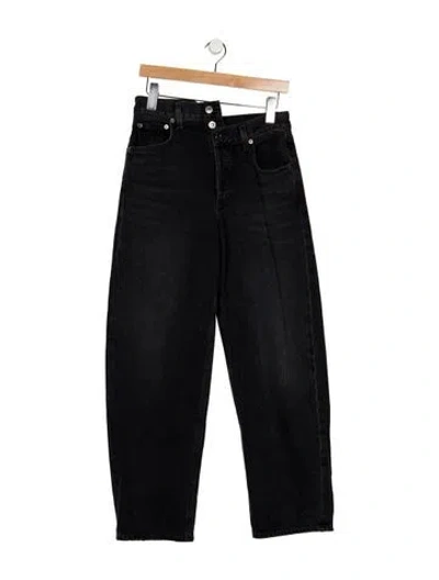 Pre-owned Agolde High-rise Wide Leg Jeans In Black