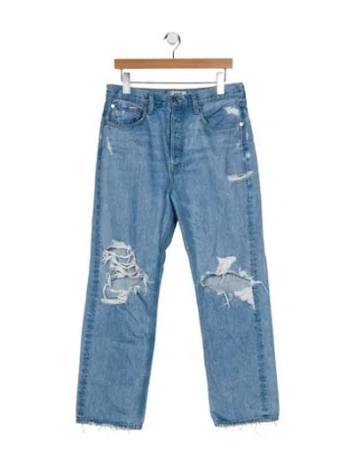 Pre-owned Agolde High-rise Wide Leg Jeans In Blue