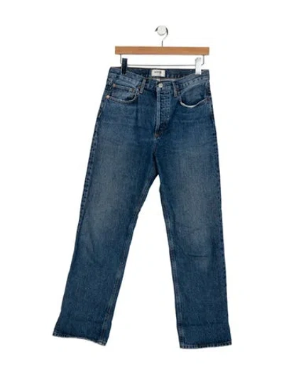 Pre-owned Agolde High-rise Wide Leg Jeans In Blue