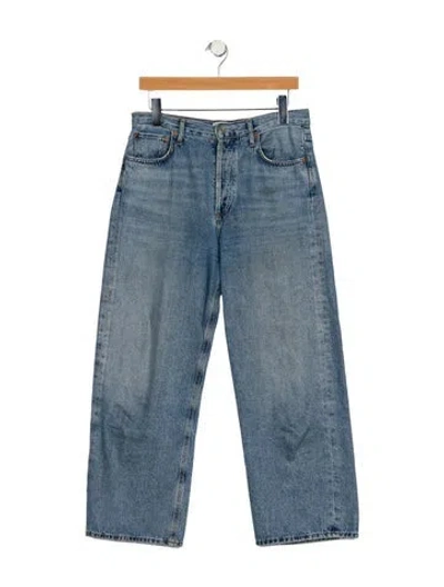 Pre-owned Agolde High-rise Wide Leg Jeans In Blue