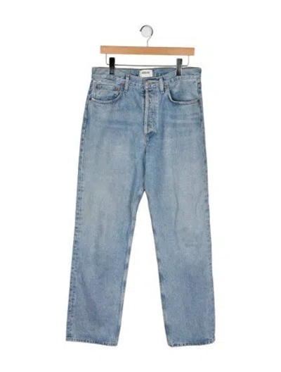 Pre-owned Agolde High-rise Wide Leg Jeans In Blue