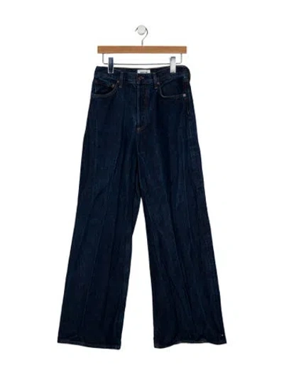 Pre-owned Agolde High-rise Wide Leg Jeans In Blue