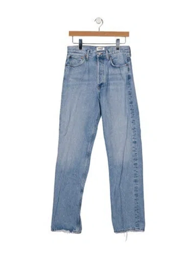Pre-owned Agolde High-rise Wide Leg Jeans In Blue