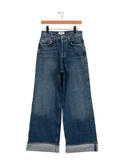 Pre-owned Agolde High-rise Wide Leg Jeans In Blue