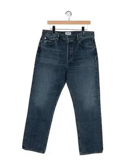 Pre-owned Agolde High-rise Wide Leg Jeans In Blue