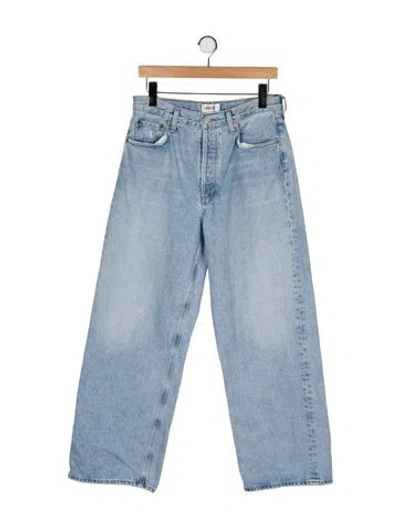 Pre-owned Agolde High-rise Wide Leg Jeans In Blue