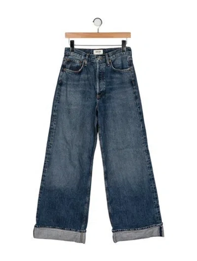 Pre-owned Agolde High-rise Wide Leg Jeans In Blue
