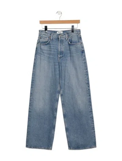 Pre-owned Agolde High-rise Wide Leg Jeans In Blue