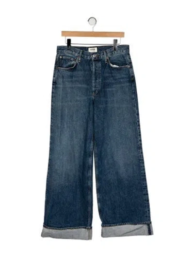 Pre-owned Agolde High-rise Wide Leg Jeans In Blue