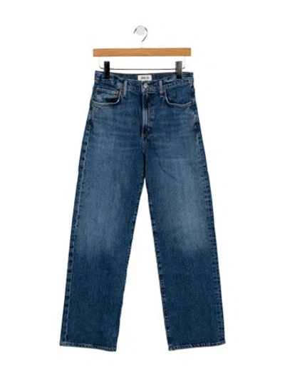 Pre-owned Agolde High-rise Wide Leg Jeans In Blue